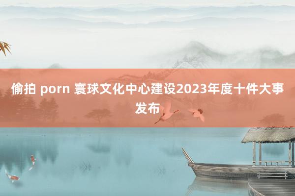偷拍 porn 寰球文化中心建设2023年度十件大事发布