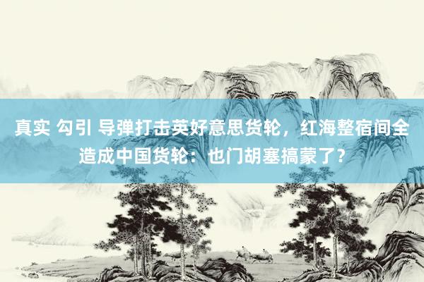 真实 勾引 导弹打击英好意思货轮，红海整宿间全造成中国货轮：也门胡塞搞蒙了？