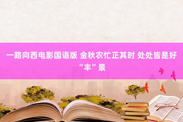 一路向西电影国语版 金秋农忙正其时 处处皆是好“丰”景