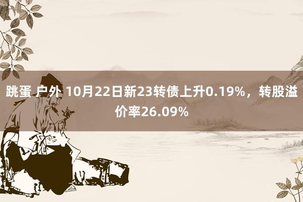 跳蛋 户外 10月22日新23转债上升0.19%，转股溢价率26.09%