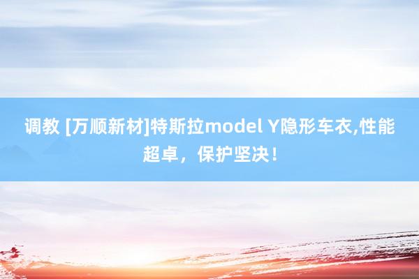 调教 [万顺新材]特斯拉model Y隐形车衣，性能超卓，保护坚决！