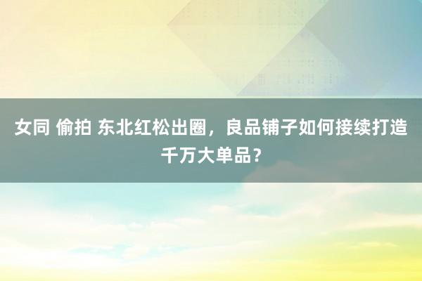 女同 偷拍 东北红松出圈，良品铺子如何接续打造千万大单品？
