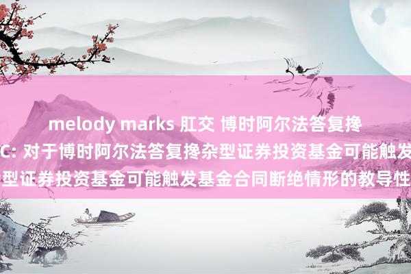 melody marks 肛交 博时阿尔法答复搀杂A,博时阿尔法答复搀杂C: 对于博时阿尔法答复搀杂型证券投资基金可能触发基金合同断绝情形的教导性公告