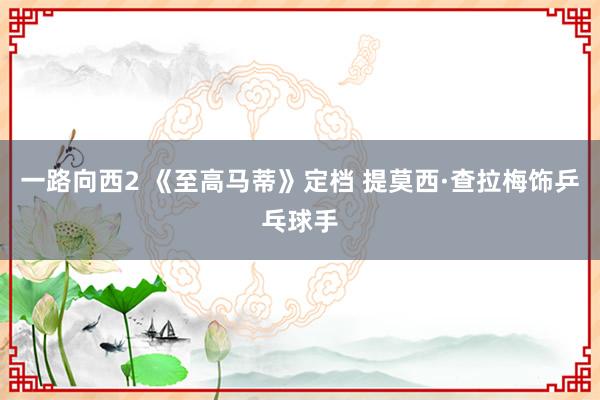 一路向西2 《至高马蒂》定档 提莫西·查拉梅饰乒乓球手