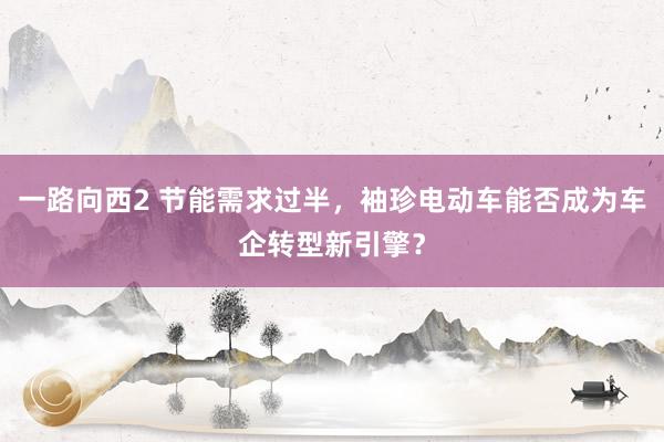 一路向西2 节能需求过半，袖珍电动车能否成为车企转型新引擎？