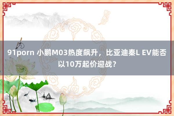 91porn 小鹏M03热度飙升，比亚迪秦L EV能否以10万起价迎战？