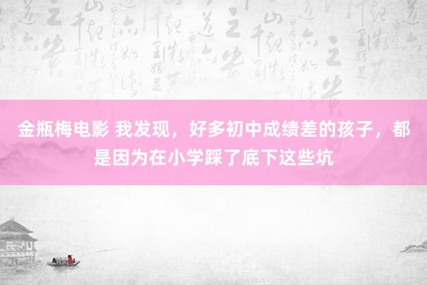 金瓶梅电影 我发现，好多初中成绩差的孩子，都是因为在小学踩了底下这些坑