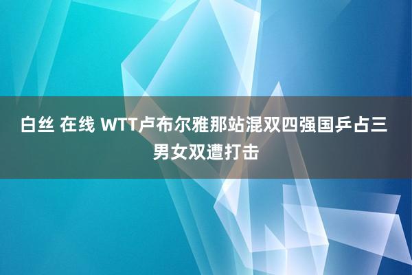白丝 在线 WTT卢布尔雅那站混双四强国乒占三 男女双遭打击