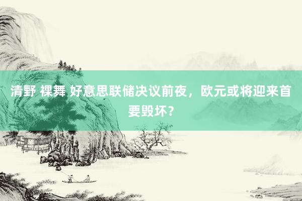 清野 裸舞 好意思联储决议前夜，欧元或将迎来首要毁坏？