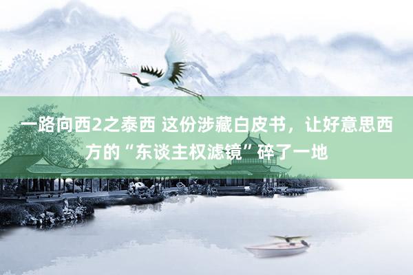 一路向西2之泰西 这份涉藏白皮书，让好意思西方的“东谈主权滤镜”碎了一地