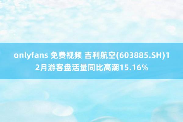 onlyfans 免费视频 吉利航空(603885.SH)12月游客盘活量同比高潮15.16%