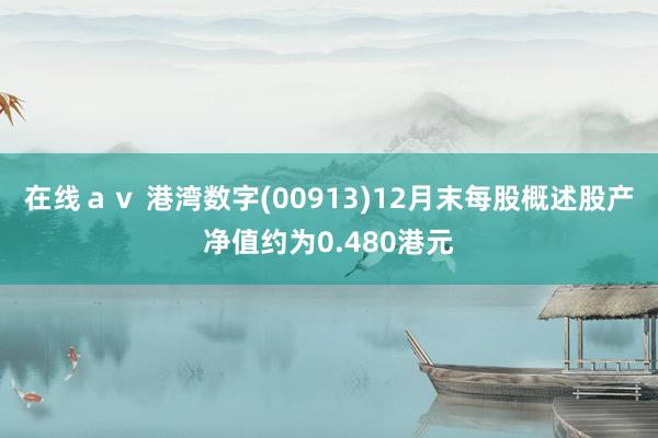 在线ａｖ 港湾数字(00913)12月末每股概述股产净值约为0.480港元