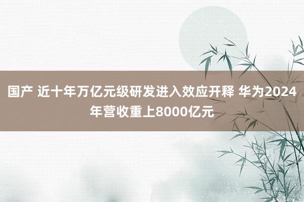 国产 近十年万亿元级研发进入效应开释 华为2024年营收重上8000亿元