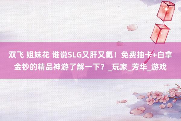 双飞 姐妹花 谁说SLG又肝又氪！免费抽卡+白拿金钞的精品神游了解一下？_玩家_芳华_游戏