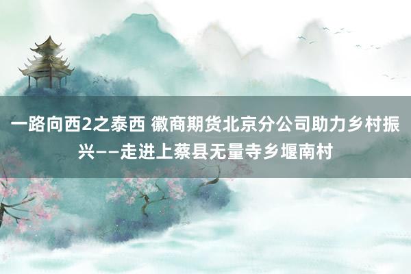 一路向西2之泰西 徽商期货北京分公司助力乡村振兴——走进上蔡县无量寺乡堰南村