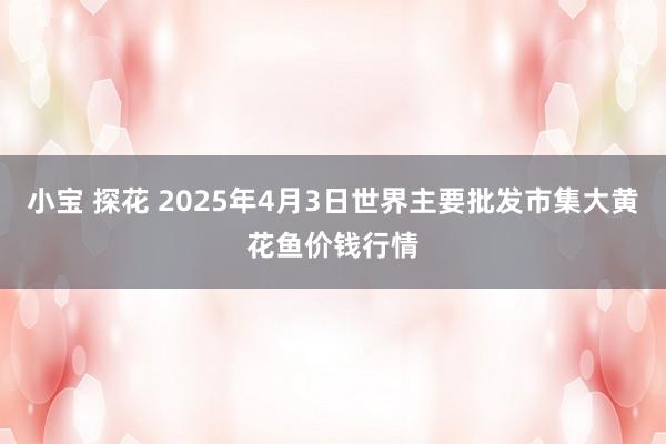 小宝 探花 2025年4月3日世界主要批发市集大黄花鱼价钱行情