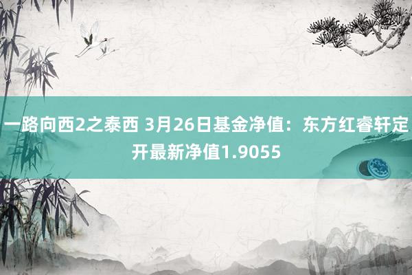 一路向西2之泰西 3月26日基金净值：东方红睿轩定开最新净值1.9055
