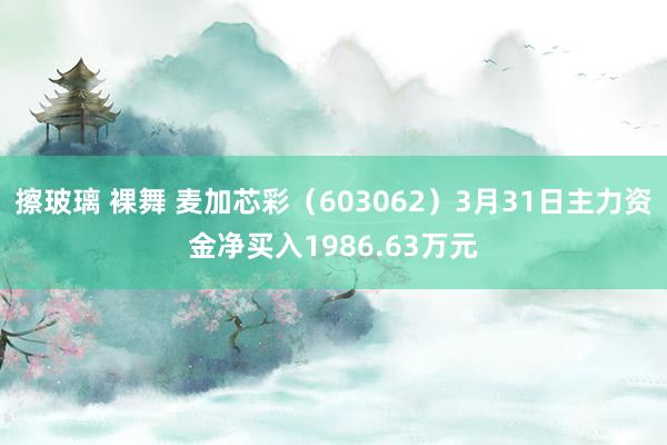 擦玻璃 裸舞 麦加芯彩（603062）3月31日主力资金净买入1986.63万元
