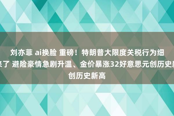 刘亦菲 ai换脸 重磅！特朗普大限度关税行为细节来了 避险豪情急剧升温、金价暴涨32好意思元创历史新高