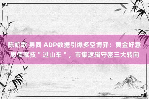 陈凯歌 男同 ADP数据引爆多空博弈：黄金好意思债献技＂过山车＂，市集逻辑守密三大转向