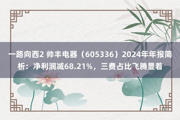 一路向西2 帅丰电器（605336）2024年年报简析：净利润减68.21%，三费占比飞腾显着