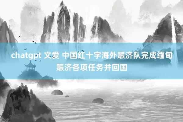 chatgpt 文爱 中国红十字海外赈济队完成缅甸赈济各项任务并回国