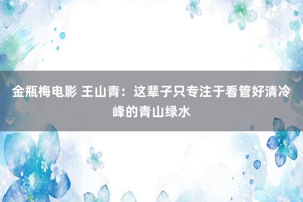 金瓶梅电影 王山青：这辈子只专注于看管好清冷峰的青山绿水