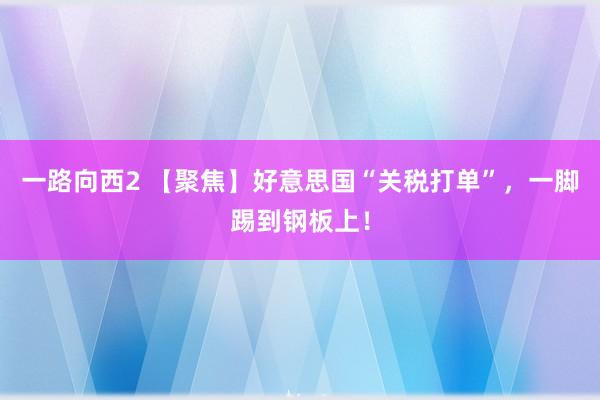 一路向西2 【聚焦】好意思国“关税打单”，一脚踢到钢板上！