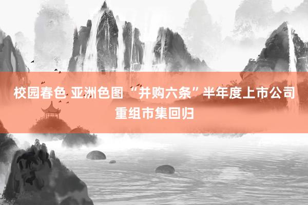 校园春色 亚洲色图 “并购六条”半年度上市公司重组市集回归