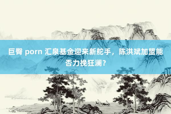 巨臀 porn 汇泉基金迎来新舵手，陈洪斌加盟能否力挽狂澜？