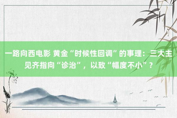 一路向西电影 黄金“时候性回调”的事理：三大主见齐指向“诊治”，以致“幅度不小”？